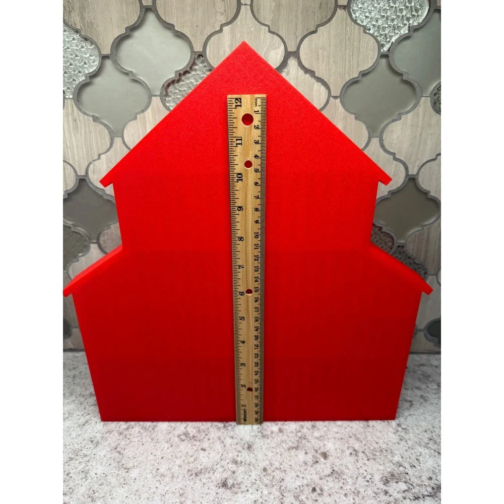 Red Barn Shadow Box Display Shelf 3D Printed Farmhouse Miniature Trinkets 12in